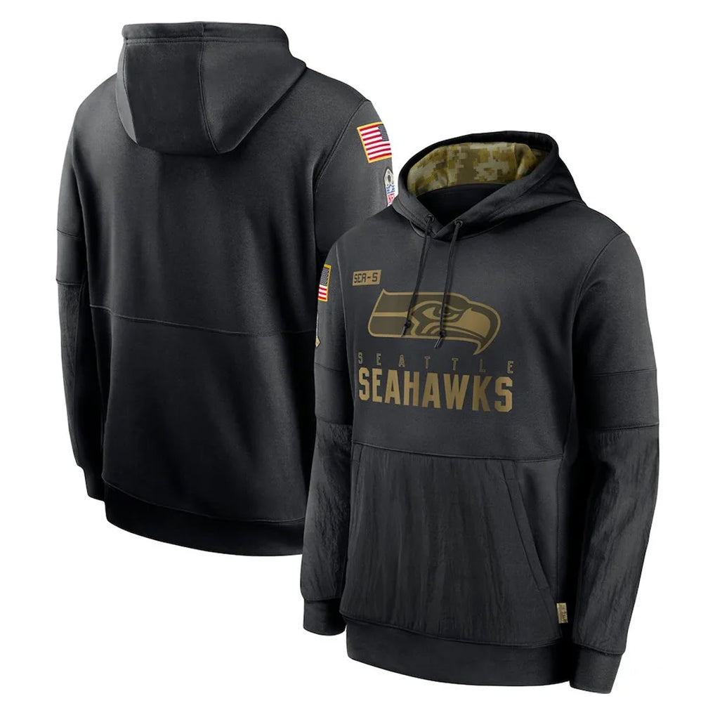 Davalo S.Seahawks Black Salute to Service Hoodies Limited Game Blank Player Stitched Jerseys