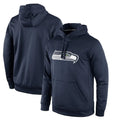 Davalo S.Seahawks Navy LOGO Pullover Hoodies Game Blank Player Stitched Jerseys