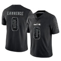 Davalo S.Seahawks #0 DeMarcus Lawrence Player Black Limited Reflective Home Game Stitched Jerseys