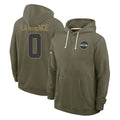 Davalo S.Seahawks #0 DeMarcus Lawrence Player Olive Salute to Service Pullover Hoodies Limited Stitched Jerseys