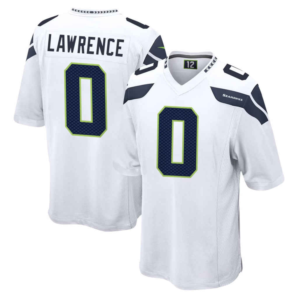 Davalo S.Seahawks #0 DeMarcus Lawrence Player White Home Game Stitched Jerseys