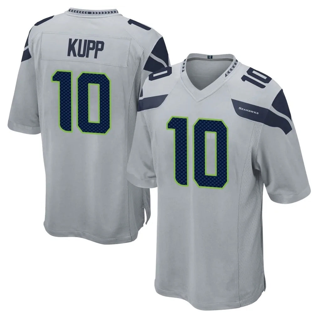 Davalo S.Seahawks #10 Cooper Kupp Player Gray Home Game Stitched Jerseys