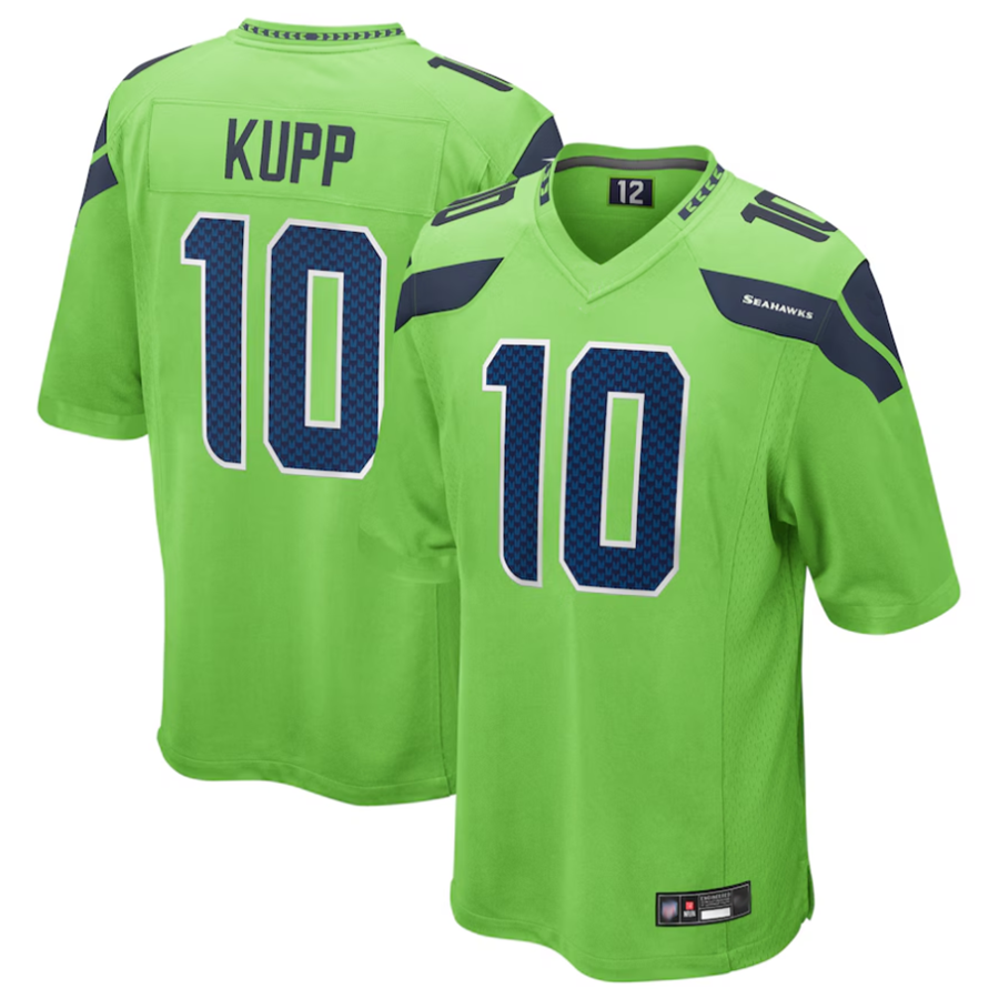 Davalo S.Seahawks #10 Cooper Kupp Player Green Game Replica Stitched Jerseys