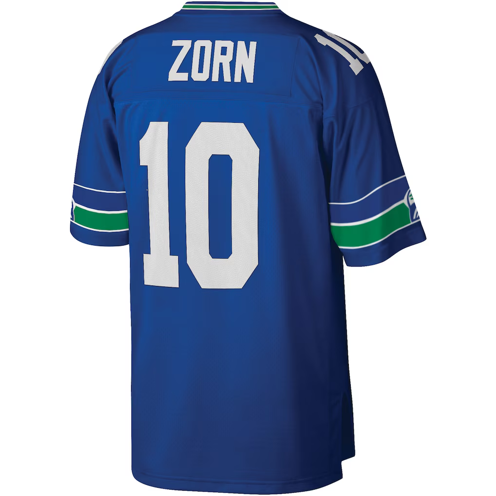 Davalo S.Seahawks #10 Jim Zorn Mitchell & Ness Royal Legacy Replica Jersey