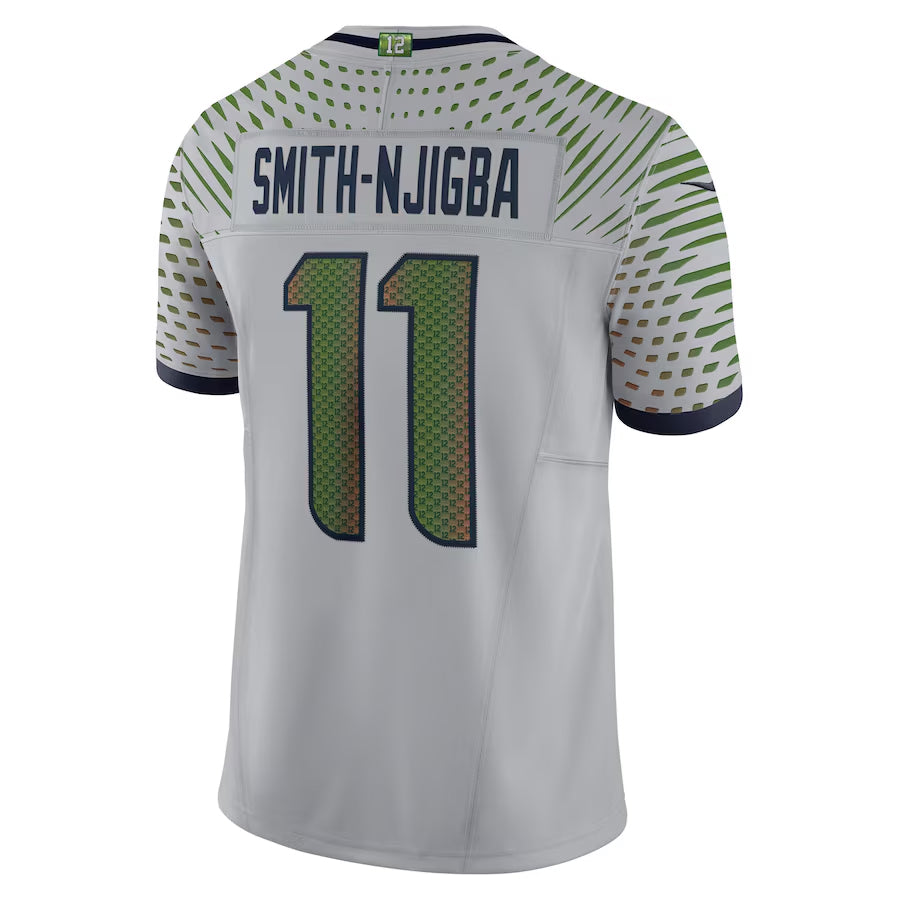 Davalo S.Seahawks #11 Jaxon Smith-Njigba Player Grey Rivalries Collection Limited Stitched Jerseys