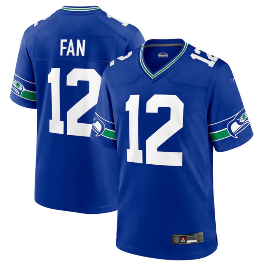 Davalo S.Seahawks #12 12s Royal Throwback Player Game Jersey Stitched American Stitched Jerseys