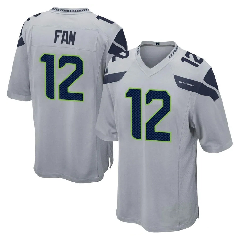 Davalo S.Seahawks #12 12th Fan Player Gray Home Game Stitched Jerseys