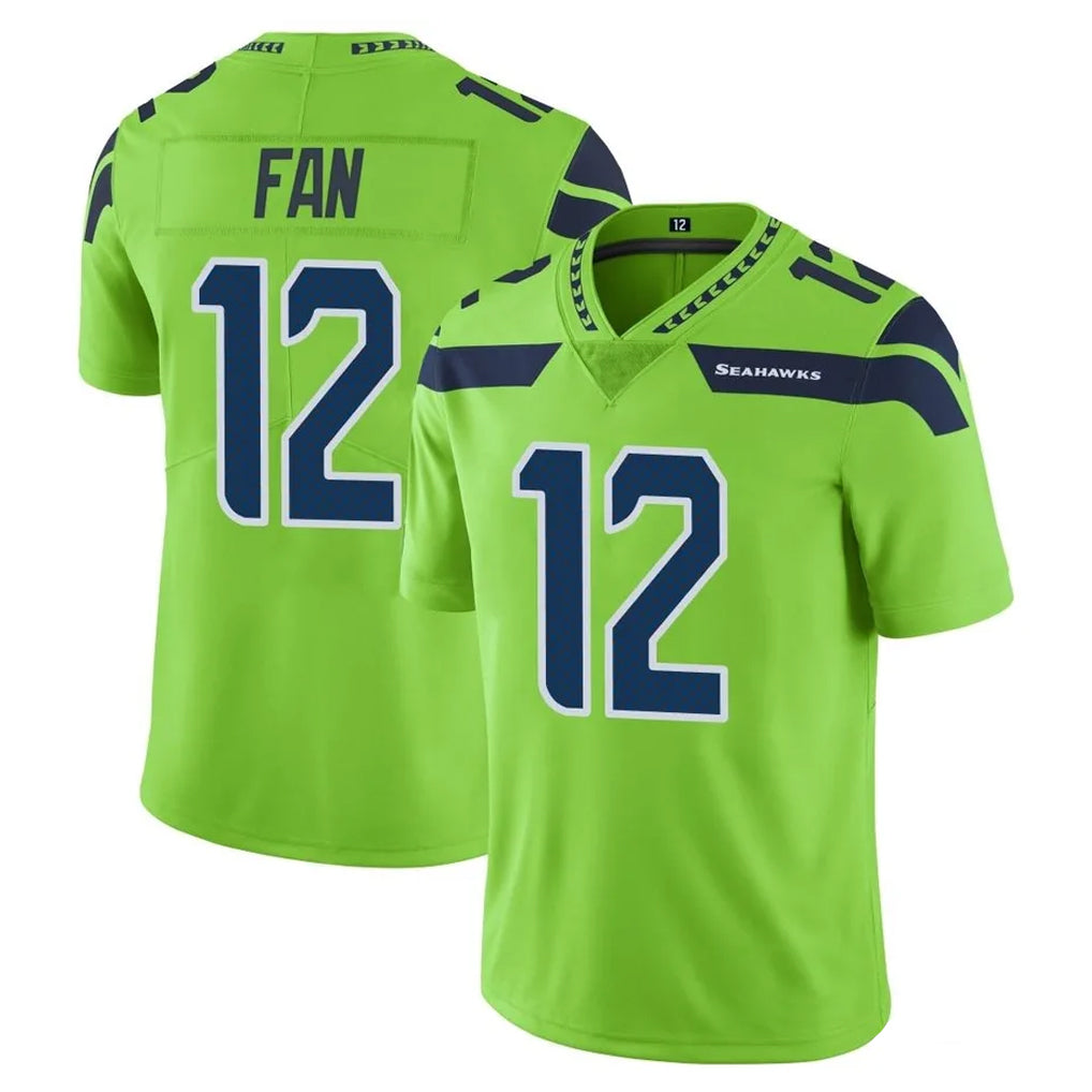 Davalo S.Seahawks #12 12th Fan Player Green Limited Color Rush Home Game Stitched Jerseys