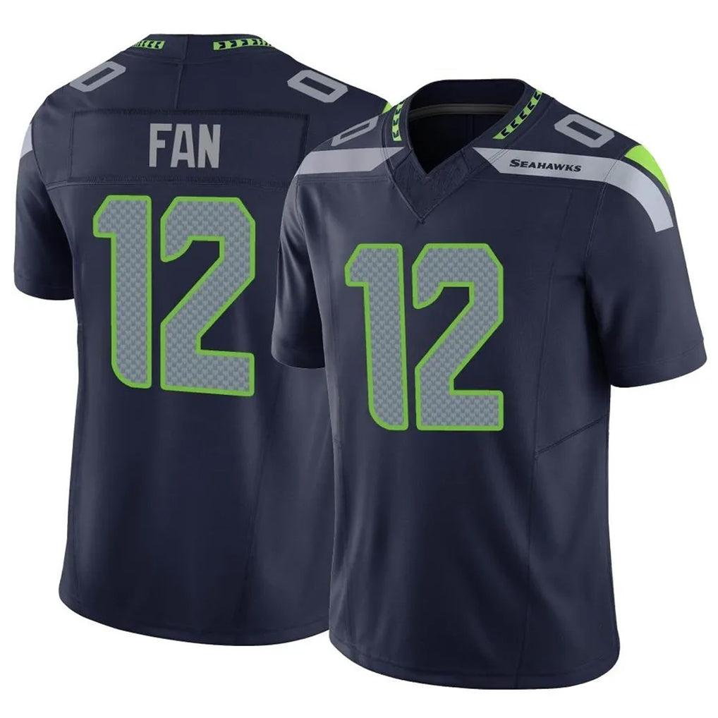 Davalo S.Seahawks #12 12th Fan Player Navy Limited Vapor F.U.S.E. Home Game Stitched Jerseys