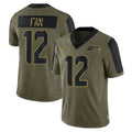 Davalo S.Seahawks #12 12th Fan Player Olive Salute To Service Limited Game Stitched Jerseys