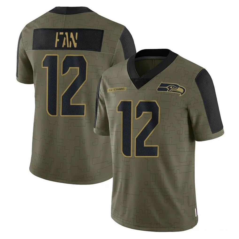 Davalo S.Seahawks #12 12th Fan Player Olive Salute To Service Limited Game Stitched Jerseys