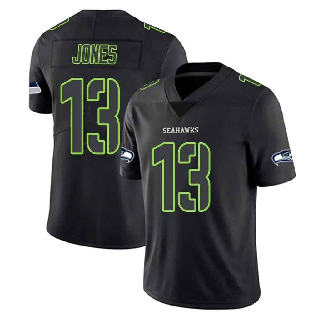 Davalo S.Seahawks #13 Ernest Jones IV Player Black Impact Limited Home Game Stitched Jerseys