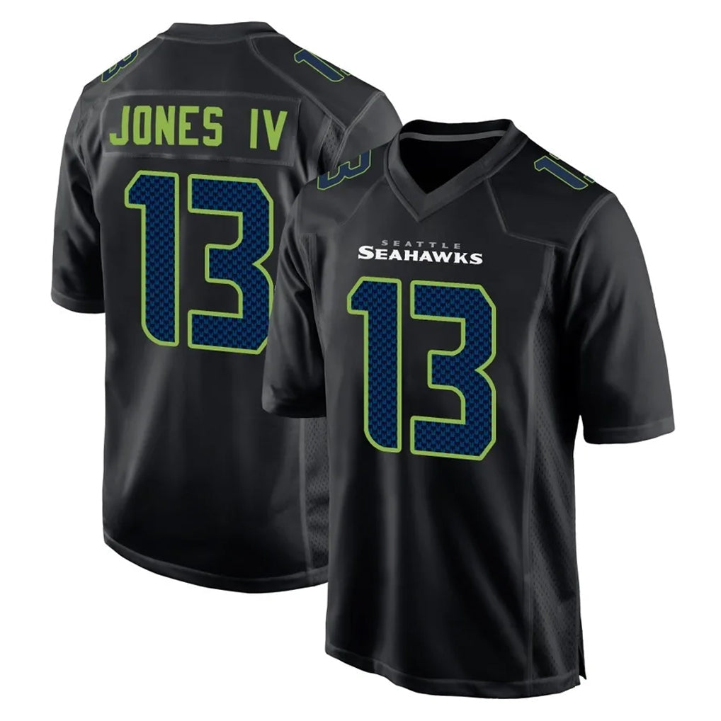 Davalo S.Seahawks #13 Ernest Jones IV Player Black Limited Fashion Home Game Stitched Jerseys