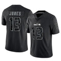 Davalo S.Seahawks #13 Ernest Jones IV Player Black Limited Reflective Home Game Stitched Jerseys