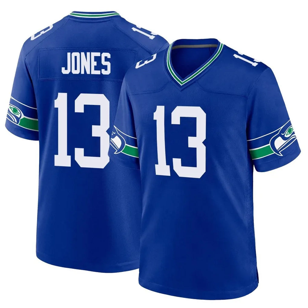 Davalo S.Seahawks #13 Ernest Jones IV Player Royal Throwback Home Game Stitched Jerseys