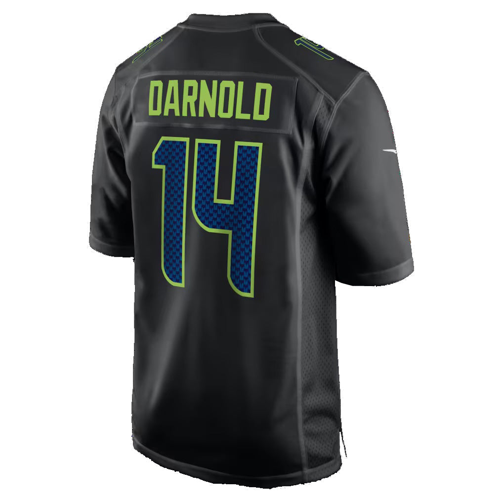 Davalo S.Seahawks #14 Sam Darnold Black Fashion Game Stitched Jerseys