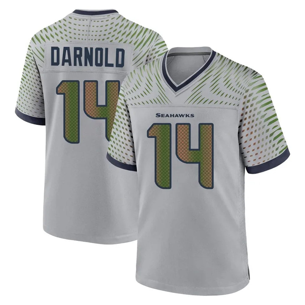 Davalo S.Seahawks #14 Sam Darnold Player Grey 2025 Rivalries Collection Home Game Stitched Jerseys