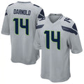 Davalo S.Seahawks #14 Sam Darnold Player Grey Game Football Jerseys