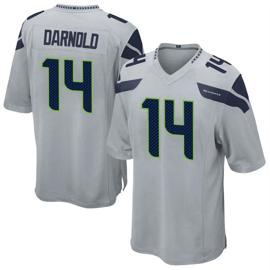 Davalo S.Seahawks #14 Sam Darnold Player Grey Game Football Jerseys
