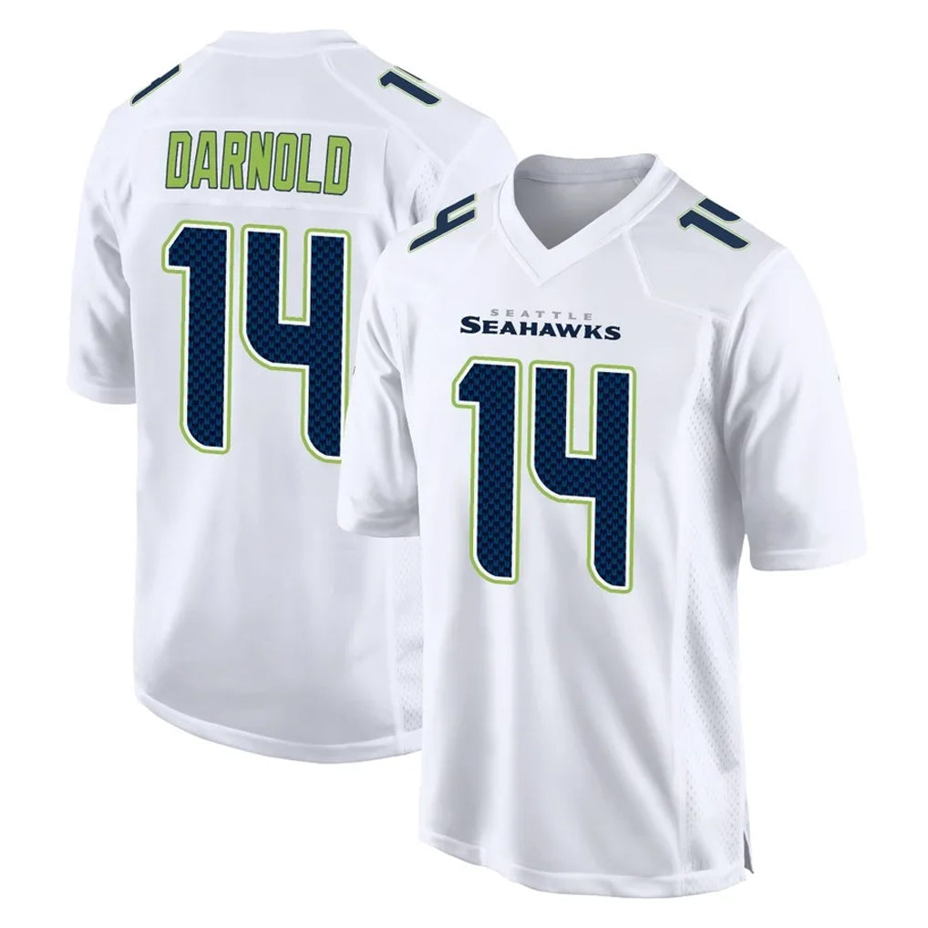 Davalo S.Seahawks #14 Sam Darnold Player White Tundra Fashion Home Game Stitched Jerseys