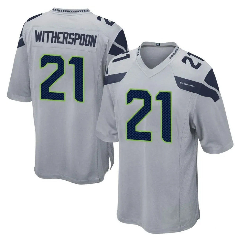 Davalo S.Seahawks #21 Devon Witherspoon Player Gray Home Game Stitched Jerseys