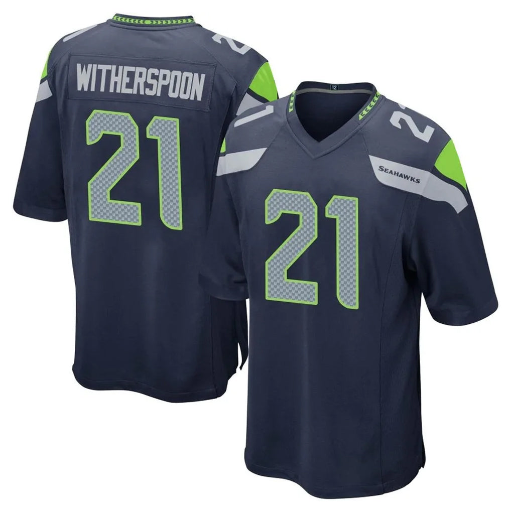 Davalo S.Seahawks #21 Devon Witherspoon Player Navy Home Game Stitched Jerseys