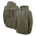 Davalo S.Seahawks #21 Devon Witherspoon Player Olive Salute to Service Pullover Hoodies Limited Stitched Jerseys