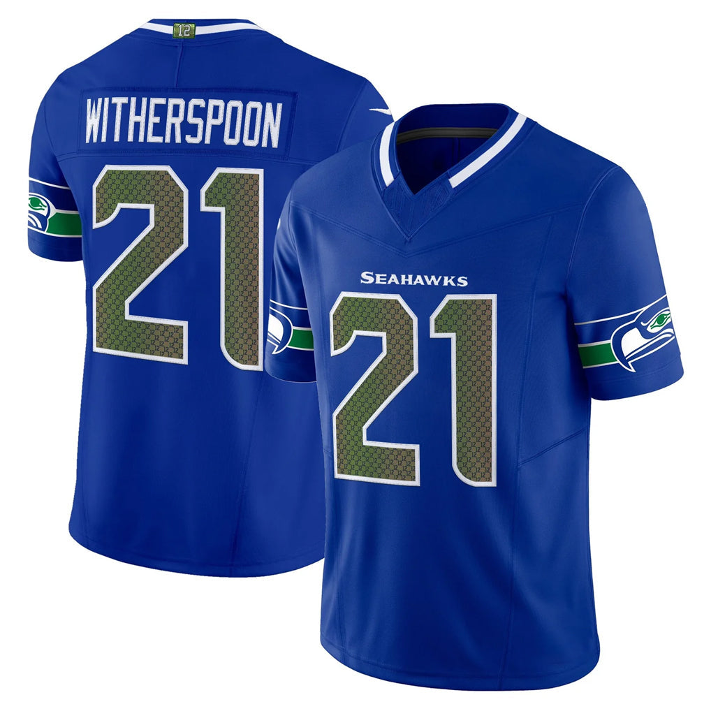 Davalo S.Seahawks #21 Devon Witherspoon Player Royal Rivalries Vapor Limited Home Game Stitched Jerseys