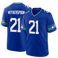 Davalo S.Seahawks #21 Devon Witherspoon Player Royal Throwback Home Game Stitched Jerseys