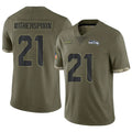 Davalo S.Seahawks #21 Devon Witherspoon Player Salute to Service Olive Stitched Jerseys