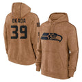 Davalo S.Seahawks #39 Ty Okada Player Brown Limited Salute to Service Pullover Hoodies Game Stitched Jerseys