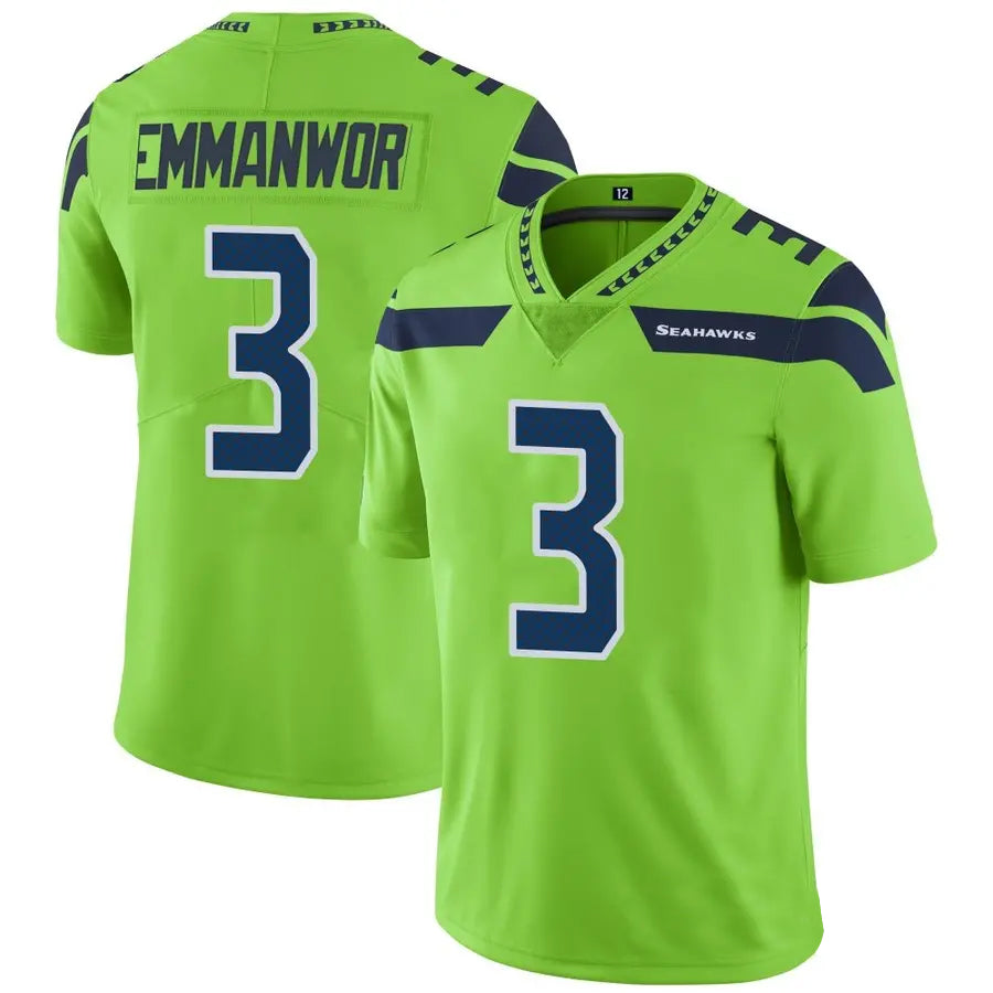 Davalo S.Seahawks #3 Nick Emmanwori Player Green Vapor Limited Football Jerseys