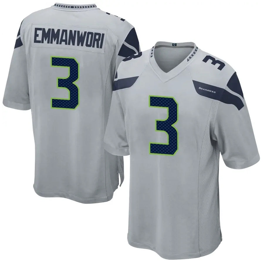 Davalo S.Seahawks #3 Nick Emmanwori Player Grey Game Football Jerseys
