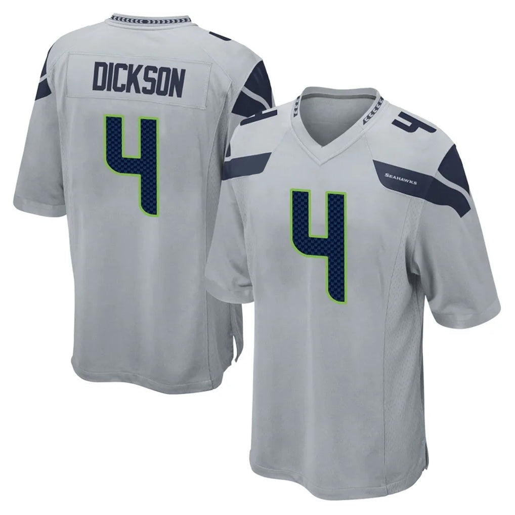 Davalo S.Seahawks #4 Michael Dickson Player Gray Home Game Stitched Jerseys