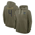 Davalo S.Seahawks #4 Michael Dickson Player Olive Salute to Service Pullover Hoodies Limited Stitched Jerseys