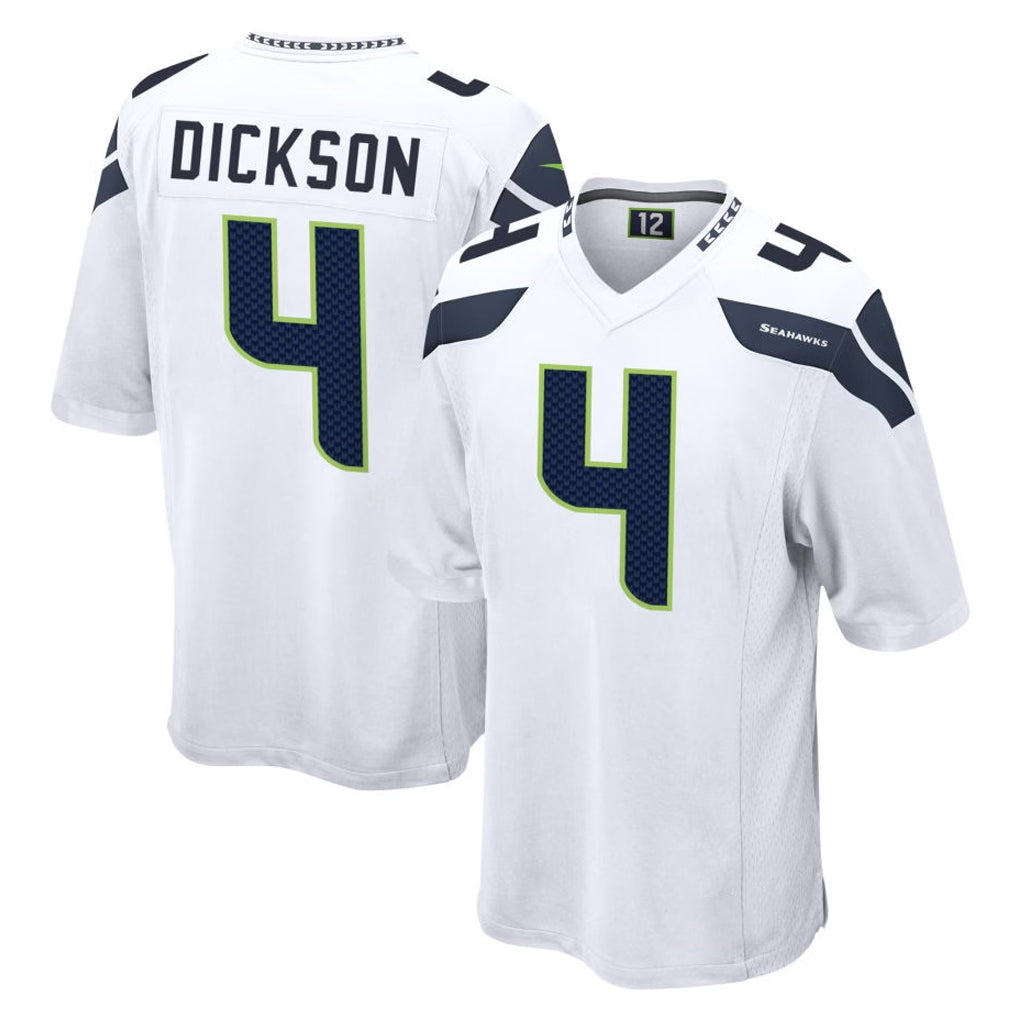 Davalo S.Seahawks #4 Michael Dickson Player White Home Game Stitched Jerseys