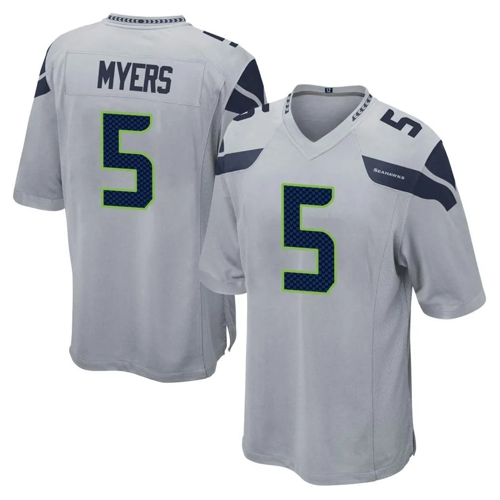 Davalo S.Seahawks #5 Jason Myers Player Gray Home Game Stitched Jerseys