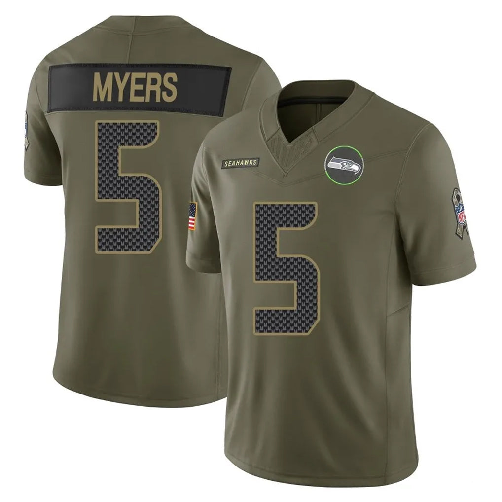 Davalo S.Seahawks #5 Jason Myers Player Olive 2025 Salute To Service Limited Home Game Stitched Jerseys