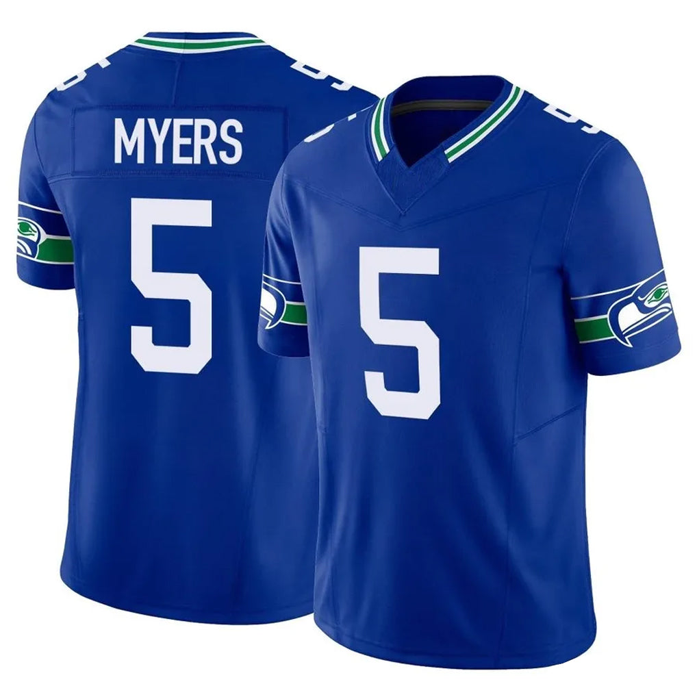 Davalo S.Seahawks #5 Jason Myers Player Royal Limited Throwback Vapor F.U.S.E. Home Game Stitched Jerseys