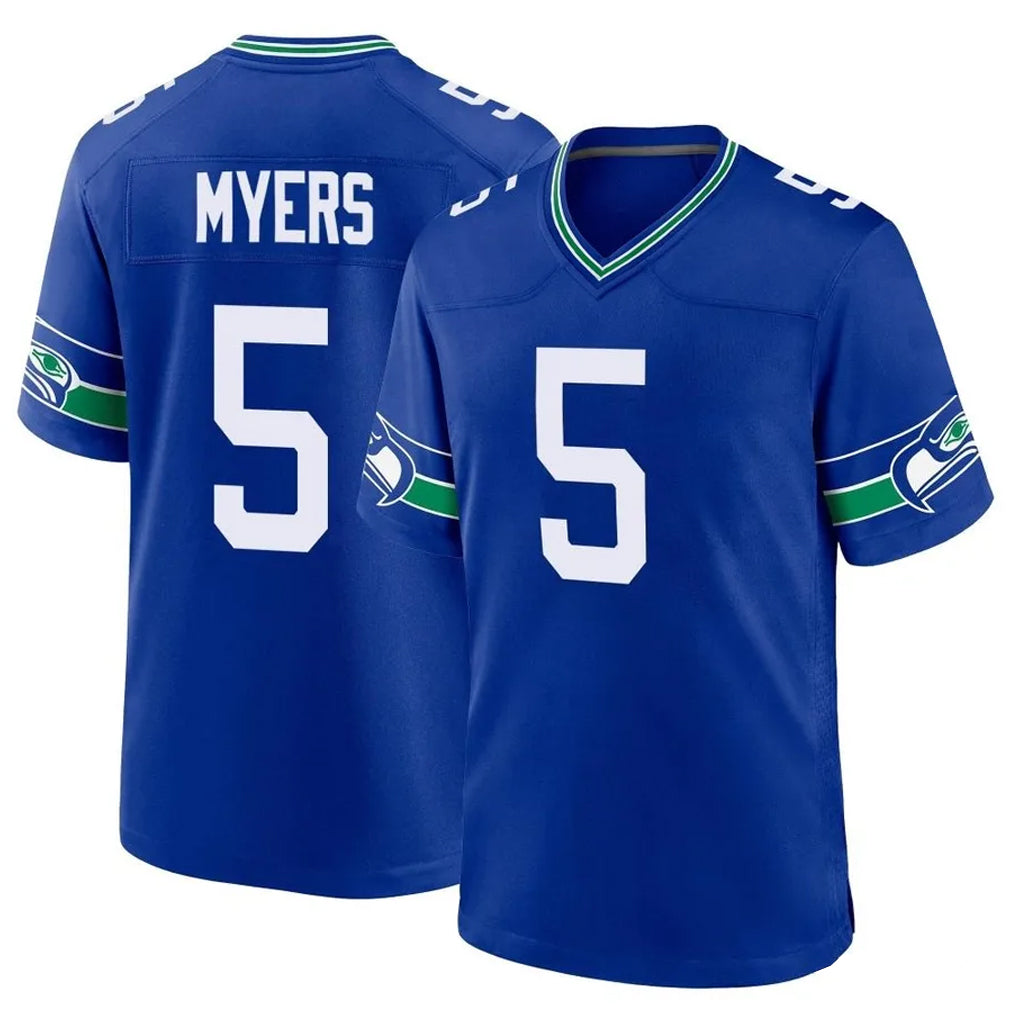 Davalo S.Seahawks #5 Jason Myers Player Royal Throwback Home Game Stitched Jerseys