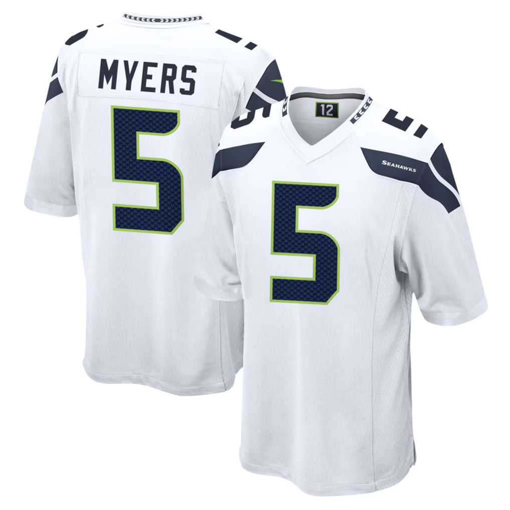 Davalo S.Seahawks #5 Jason Myers Player White Home Game Stitched Jerseys