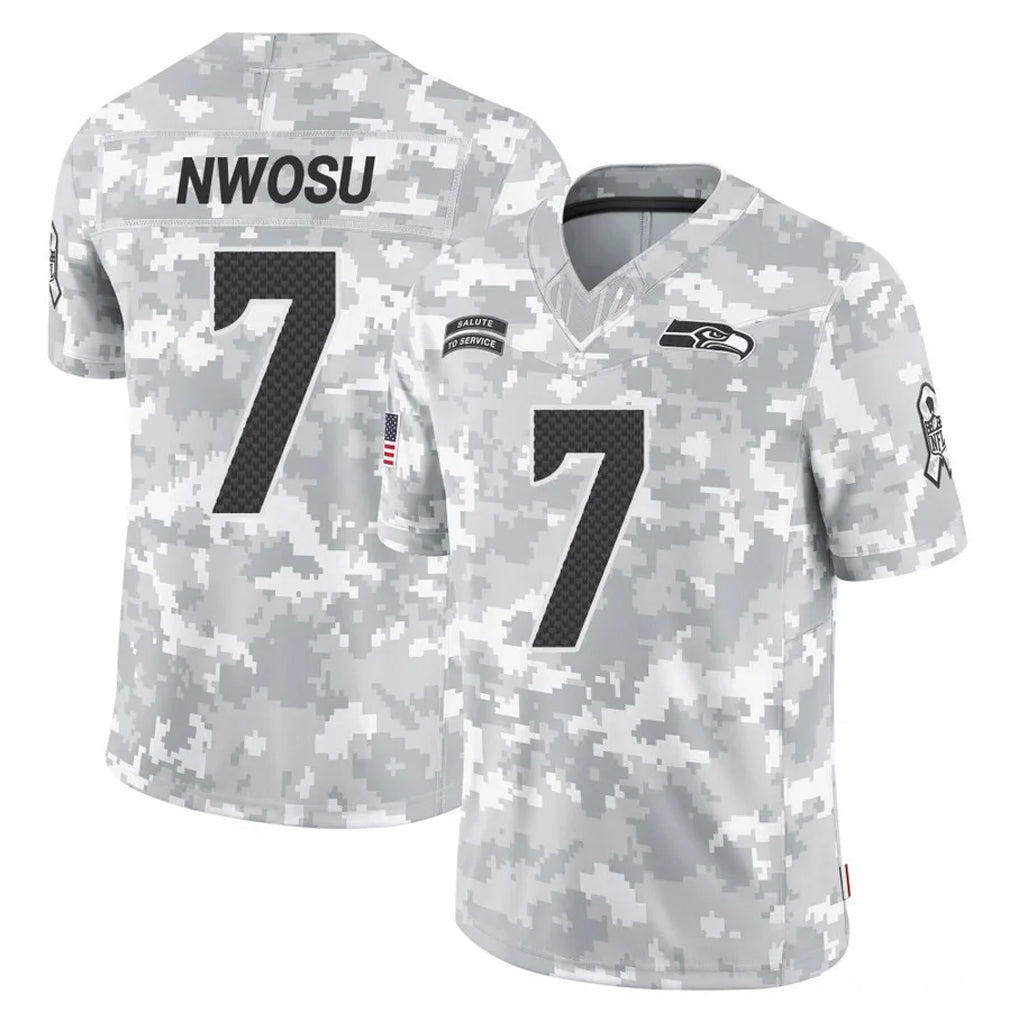 Davalo S.Seahawks #7 Uchenna Nwosu Player Arctic Camo Limited Salute To Service Home Game Stitched Jerseys