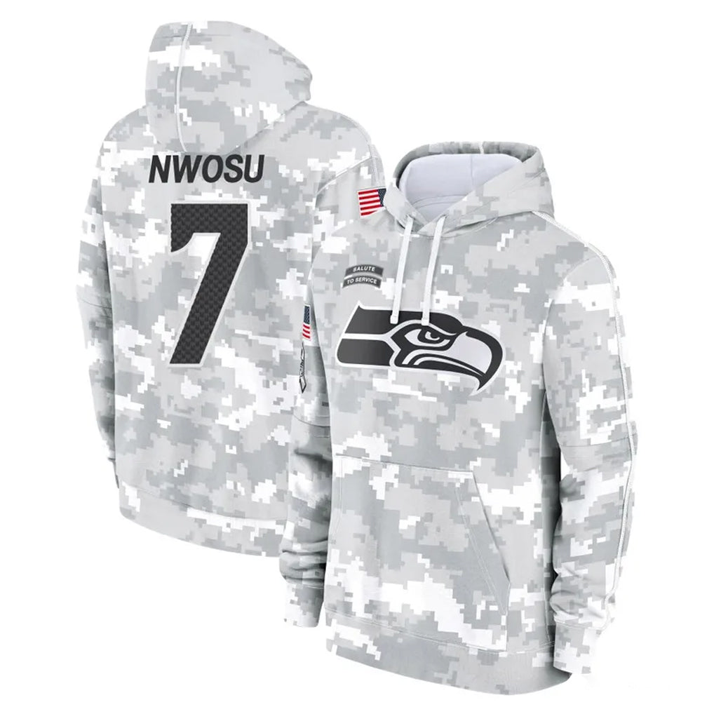 Davalo S.Seahawks #7 Uchenna Nwosu Player Arctic Camo Limited Salute to Service Pullover Hoodies Game Stitched Jerseys
