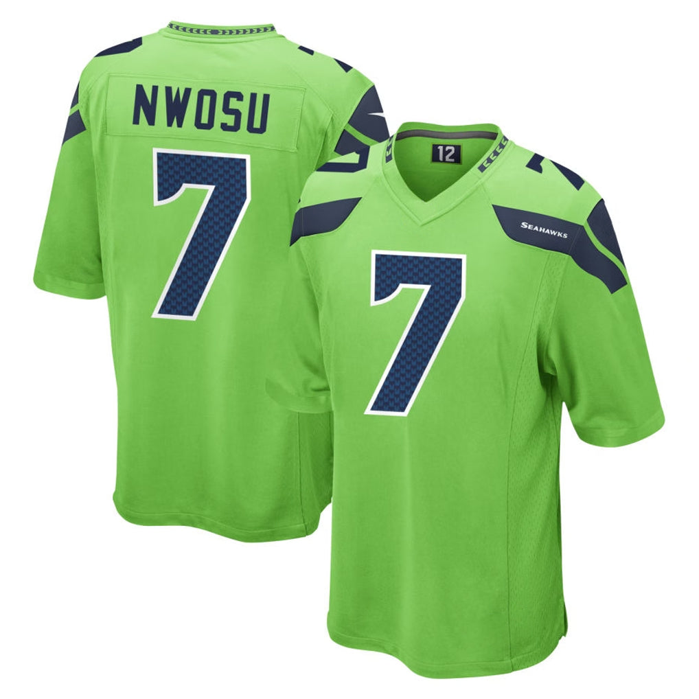 Davalo S.Seahawks #7 Uchenna Nwosu Player Green Home Game Stitched Jerseys