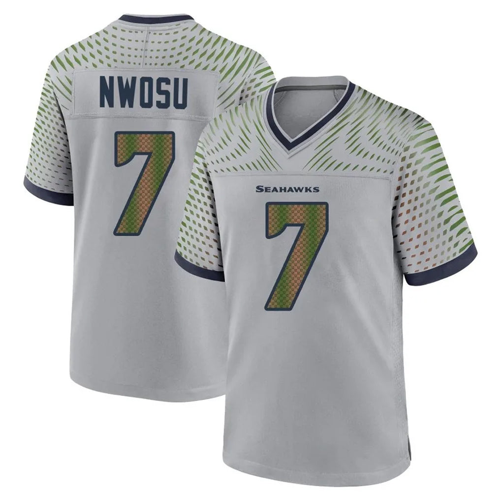 Davalo S.Seahawks #7 Uchenna Nwosu Player Grey 2025 Rivalries Collection Home Game Stitched Jerseys