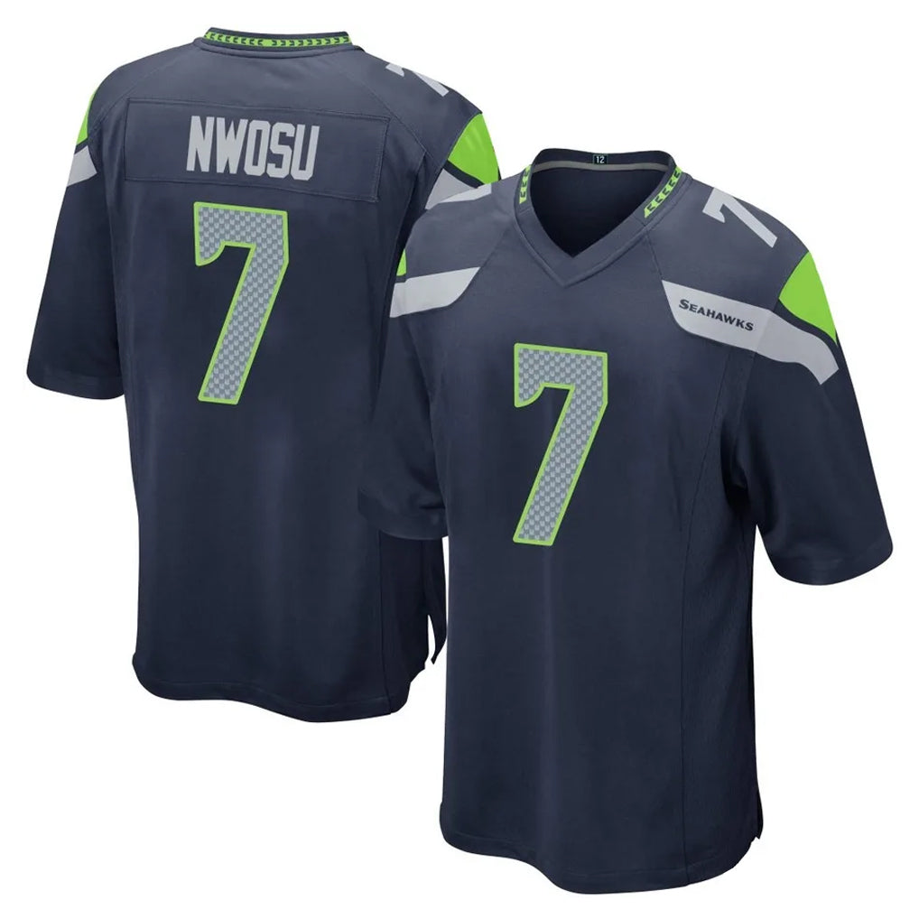 Davalo S.Seahawks #7 Uchenna Nwosu Player Navy Home Game Stitched Jerseys