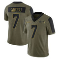 Davalo S.Seahawks #7 Uchenna Nwosu Player Olive Salute To Service Limited Game Stitched Jerseys