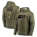 Davalo S.Seahawks #7 Uchenna Nwosu Player Olive Salute to Service Pullover Hoodie Home Game Stitched Jerseys