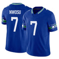 Davalo S.Seahawks #7 Uchenna Nwosu Player Royal Limited Throwback Vapor F.U.S.E. Home Game Stitched Jerseys