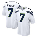 Davalo S.Seahawks #7 Uchenna Nwosu Player White Home Game Stitched Jerseys